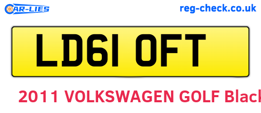 LD61OFT are the vehicle registration plates.