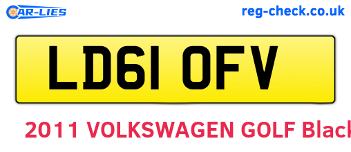 LD61OFV are the vehicle registration plates.