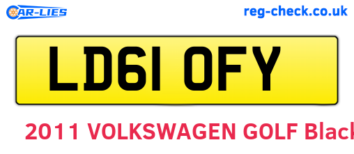 LD61OFY are the vehicle registration plates.