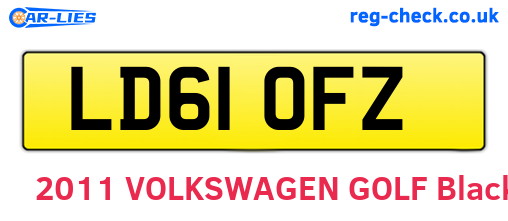 LD61OFZ are the vehicle registration plates.