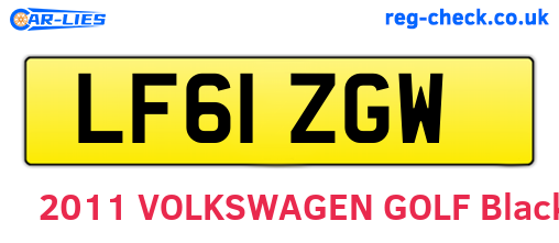 LF61ZGW are the vehicle registration plates.