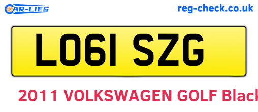 LO61SZG are the vehicle registration plates.