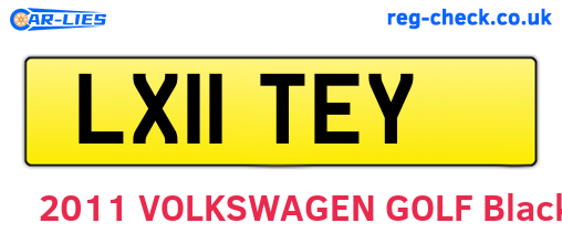 LX11TEY are the vehicle registration plates.