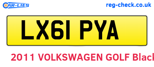 LX61PYA are the vehicle registration plates.
