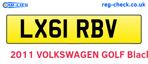 LX61RBV are the vehicle registration plates.