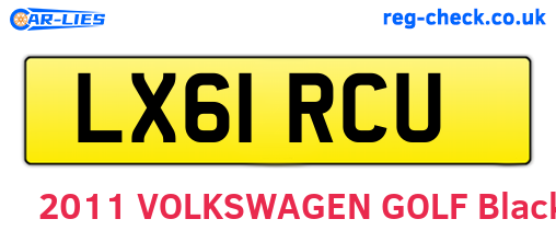 LX61RCU are the vehicle registration plates.