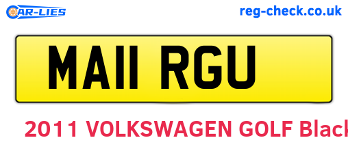 MA11RGU are the vehicle registration plates.