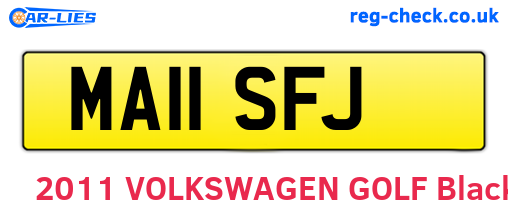 MA11SFJ are the vehicle registration plates.