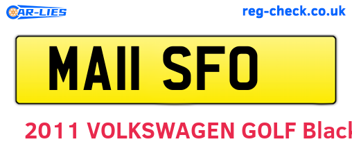 MA11SFO are the vehicle registration plates.