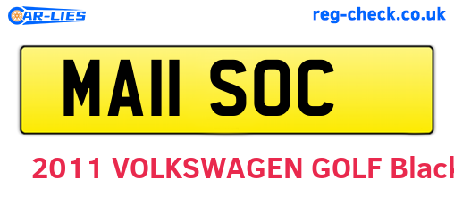 MA11SOC are the vehicle registration plates.