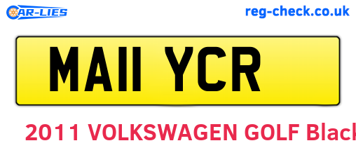 MA11YCR are the vehicle registration plates.