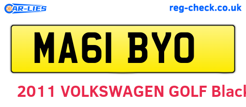 MA61BYO are the vehicle registration plates.