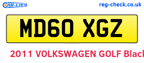 MD60XGZ are the vehicle registration plates.