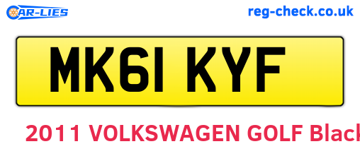 MK61KYF are the vehicle registration plates.