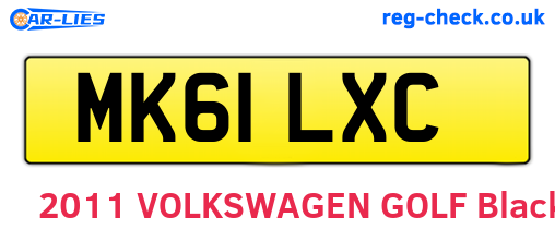 MK61LXC are the vehicle registration plates.