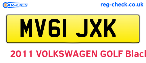 MV61JXK are the vehicle registration plates.