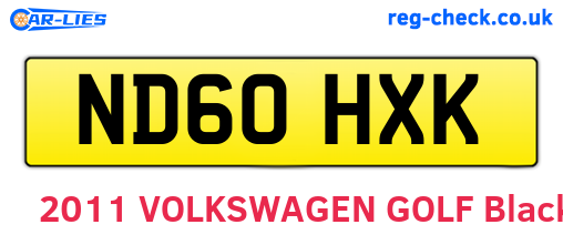 ND60HXK are the vehicle registration plates.