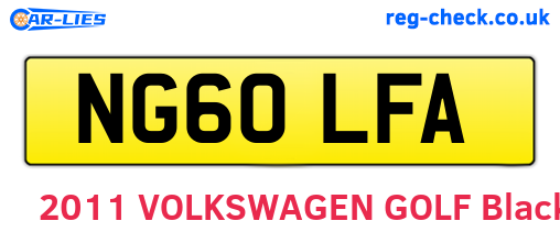 NG60LFA are the vehicle registration plates.