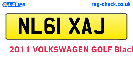 NL61XAJ are the vehicle registration plates.