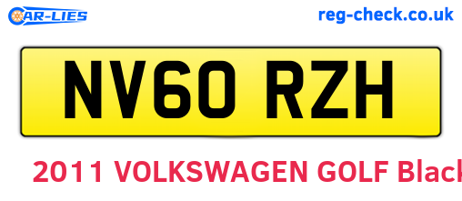 NV60RZH are the vehicle registration plates.
