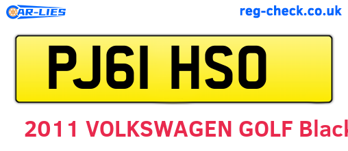 PJ61HSO are the vehicle registration plates.