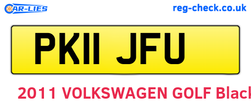 PK11JFU are the vehicle registration plates.