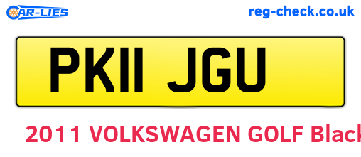 PK11JGU are the vehicle registration plates.