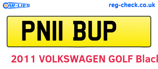 PN11BUP are the vehicle registration plates.