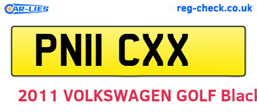 PN11CXX are the vehicle registration plates.
