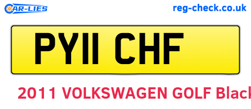PY11CHF are the vehicle registration plates.