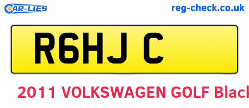 R6HJC are the vehicle registration plates.