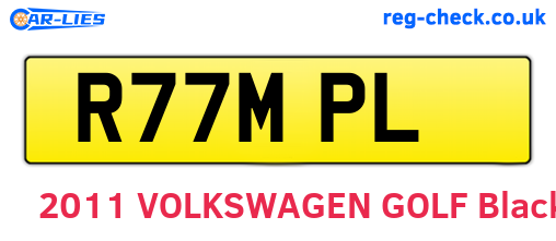R77MPL are the vehicle registration plates.