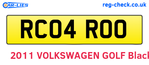 RC04ROO are the vehicle registration plates.