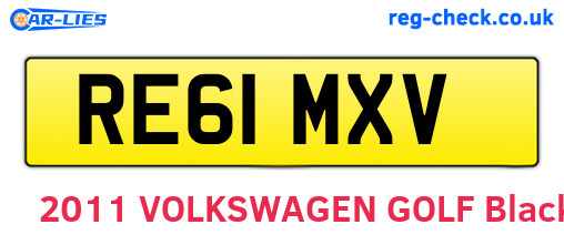 RE61MXV are the vehicle registration plates.