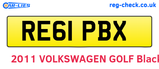 RE61PBX are the vehicle registration plates.
