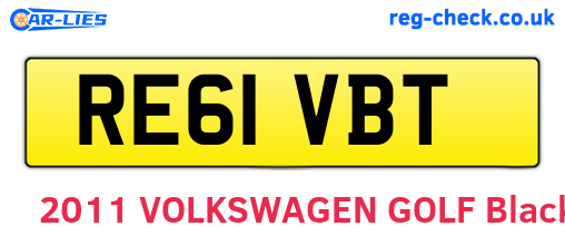 RE61VBT are the vehicle registration plates.