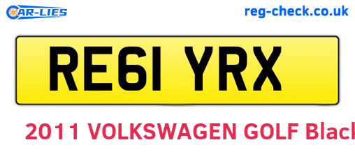 RE61YRX are the vehicle registration plates.