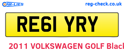 RE61YRY are the vehicle registration plates.