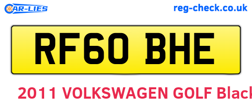 RF60BHE are the vehicle registration plates.