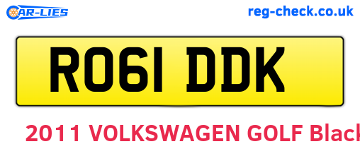 RO61DDK are the vehicle registration plates.