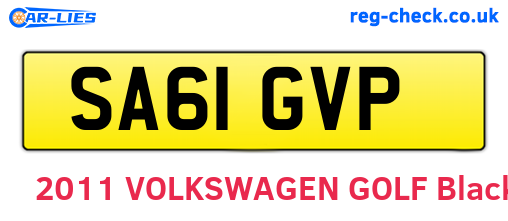 SA61GVP are the vehicle registration plates.