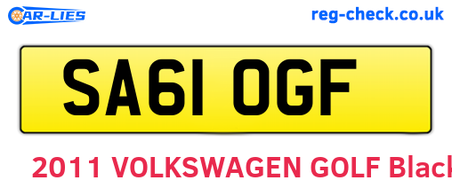 SA61OGF are the vehicle registration plates.