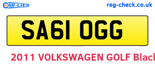 SA61OGG are the vehicle registration plates.