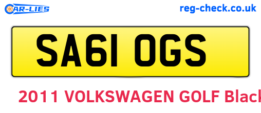 SA61OGS are the vehicle registration plates.
