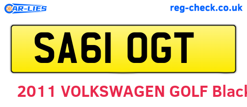 SA61OGT are the vehicle registration plates.