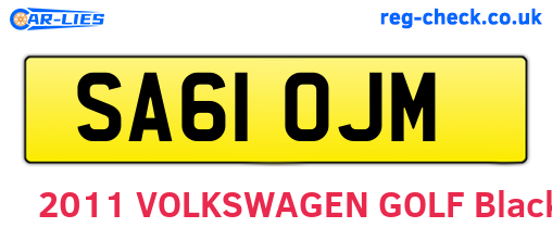 SA61OJM are the vehicle registration plates.