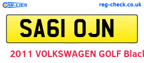 SA61OJN are the vehicle registration plates.