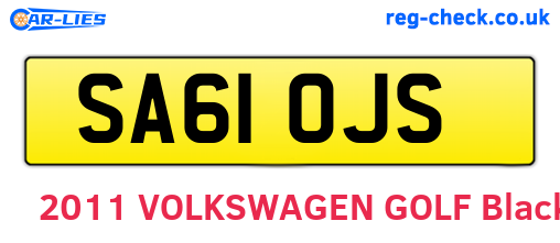 SA61OJS are the vehicle registration plates.