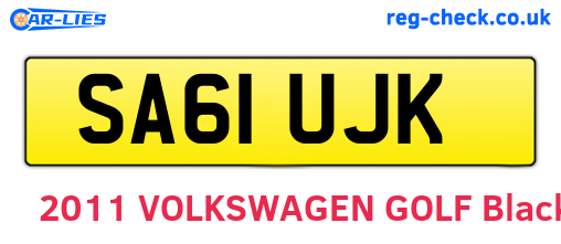 SA61UJK are the vehicle registration plates.