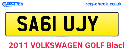 SA61UJY are the vehicle registration plates.